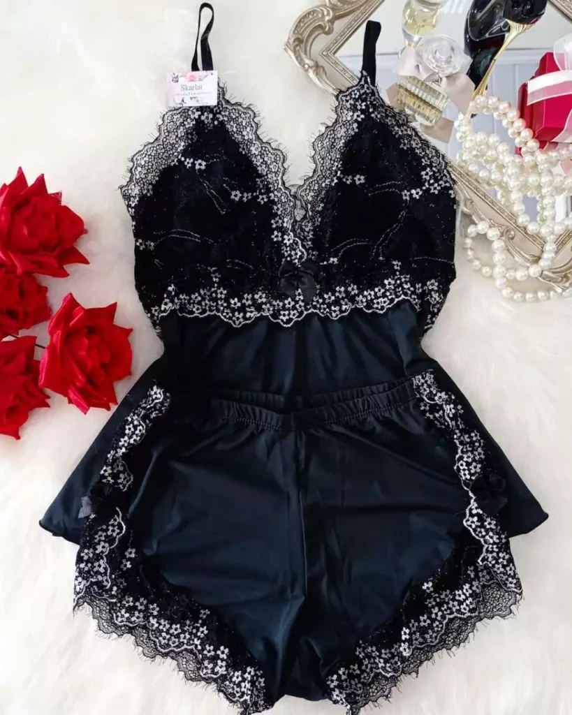 BABY DOLL LUXO - PRETO E PRATA
