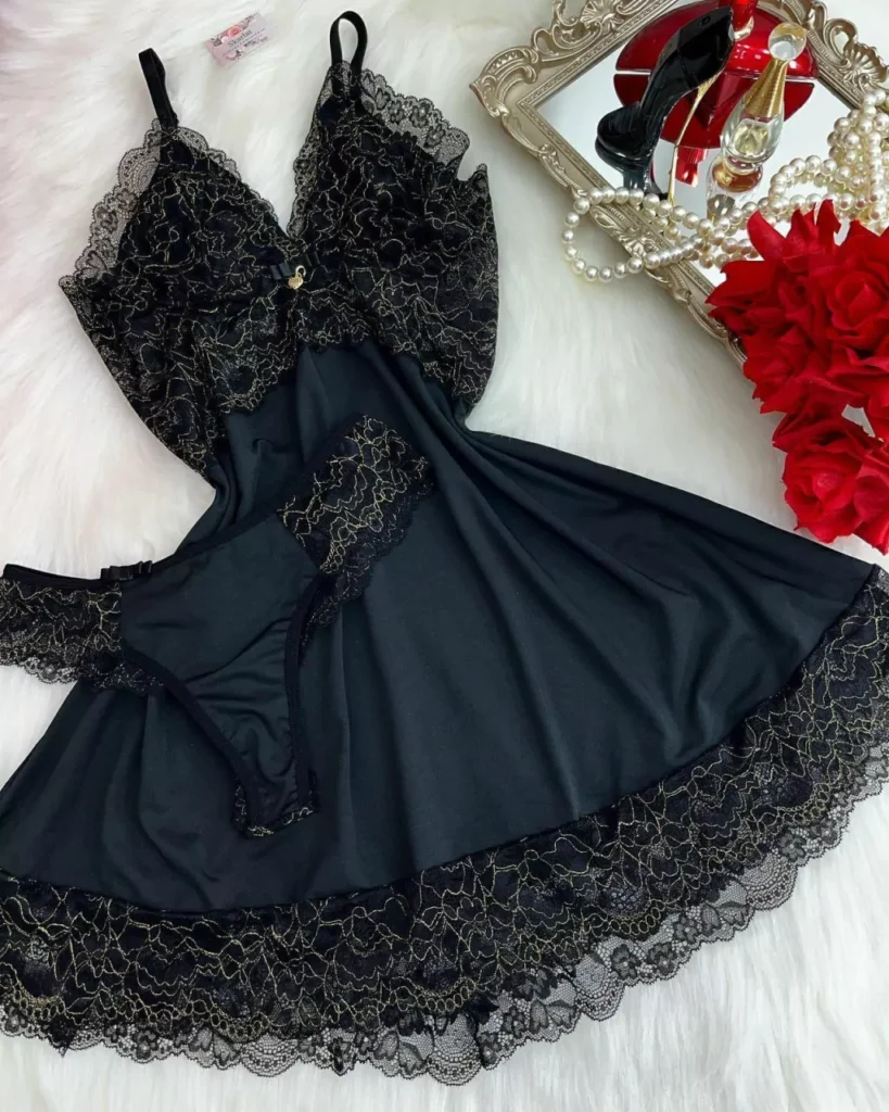 CAMISOLA FIOS DE OURO - PRETO