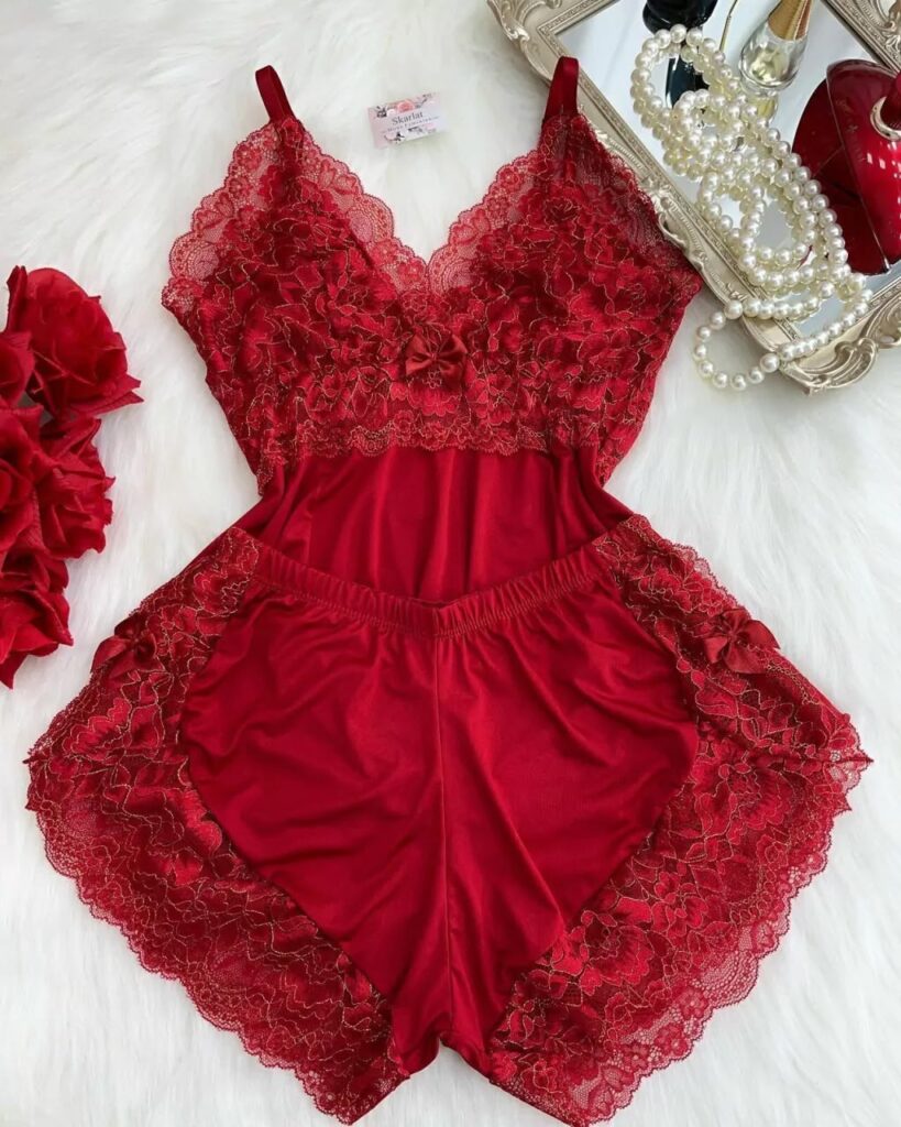 BABY DOLL FIOS DE OURO - VERMELHO